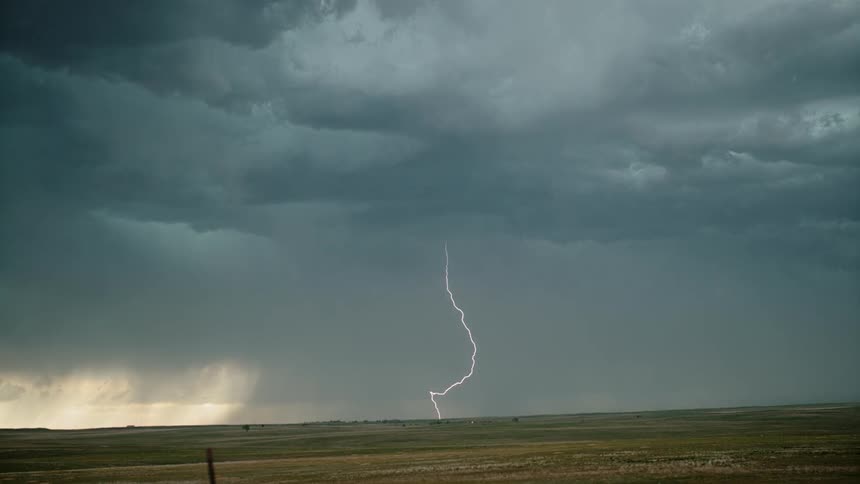 Lightning hits the earth