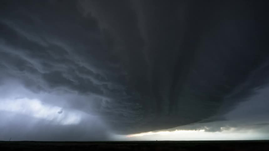 Lightning and dark clouds in the sky