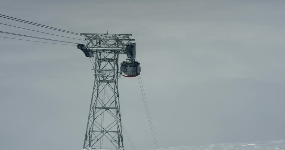A gondola moving along the track