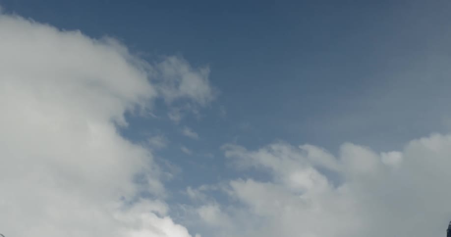 Clouds move quickly in the sky