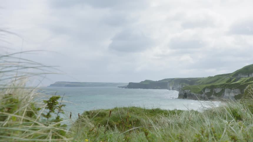 The breezes gently blowing across the grass in this peaceful shot of the water