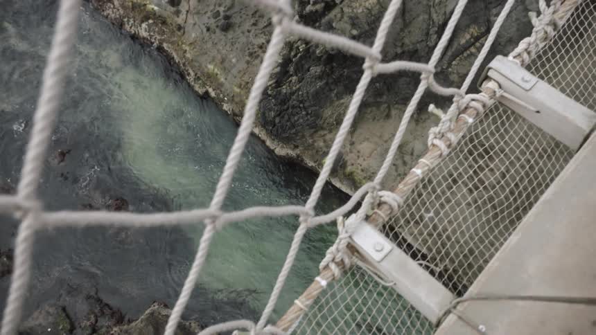 The rope and wooden bridge is not made for those who are afraid of heights