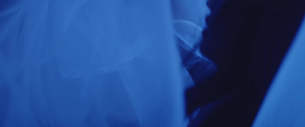 Women moving inside layers of tulle