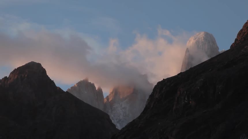 Mountains with the sky and clouds in the background
