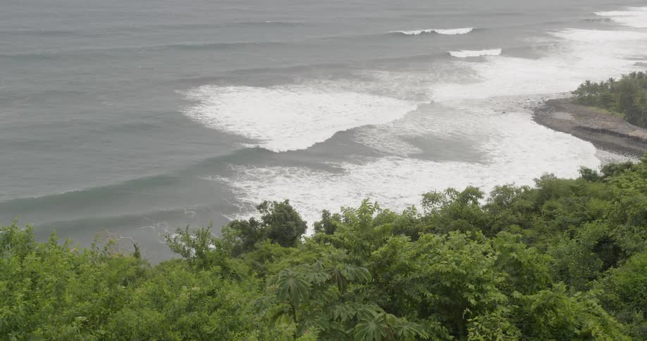 Waves are crashing near the coast line