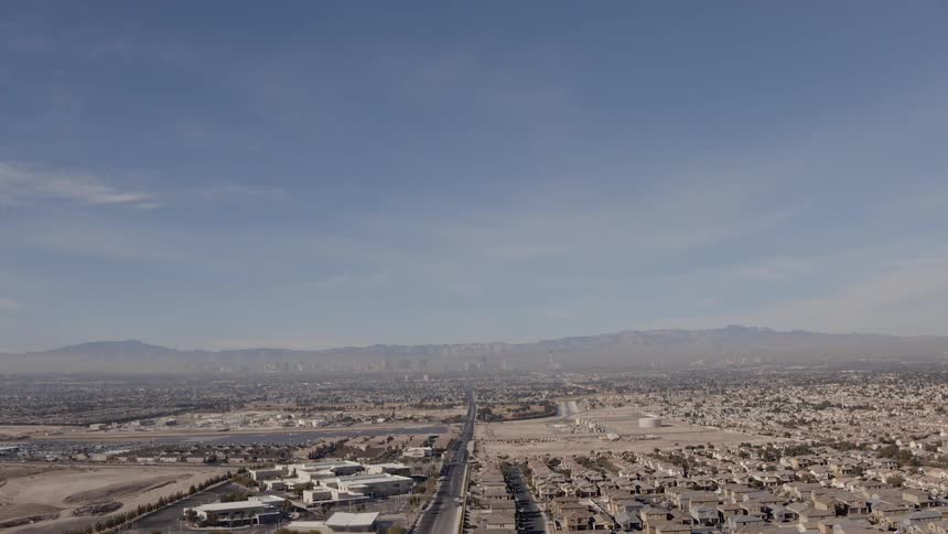 Aerial shot of a neighborhood
