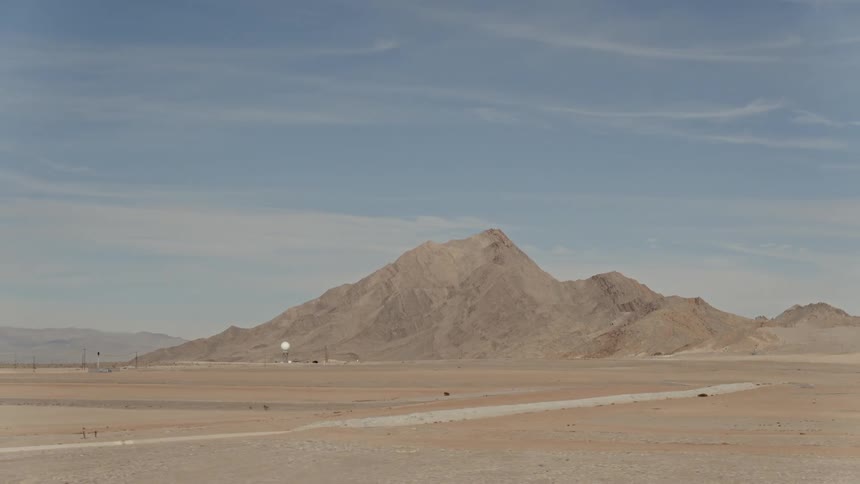 The desert is barren on a sunny day