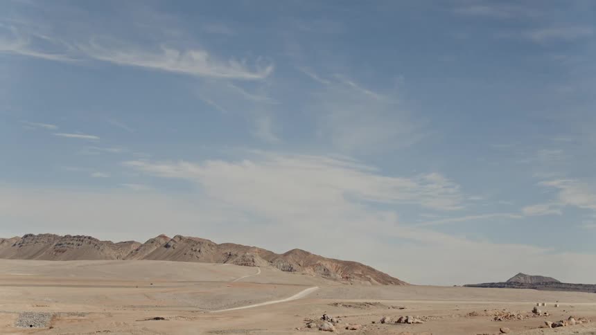 An aerial shot of a rocky desert