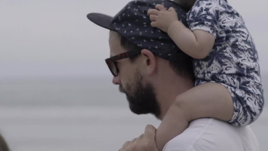 Dad Giving His Baby a Shoulder Ride, Bonding With love and Trust.