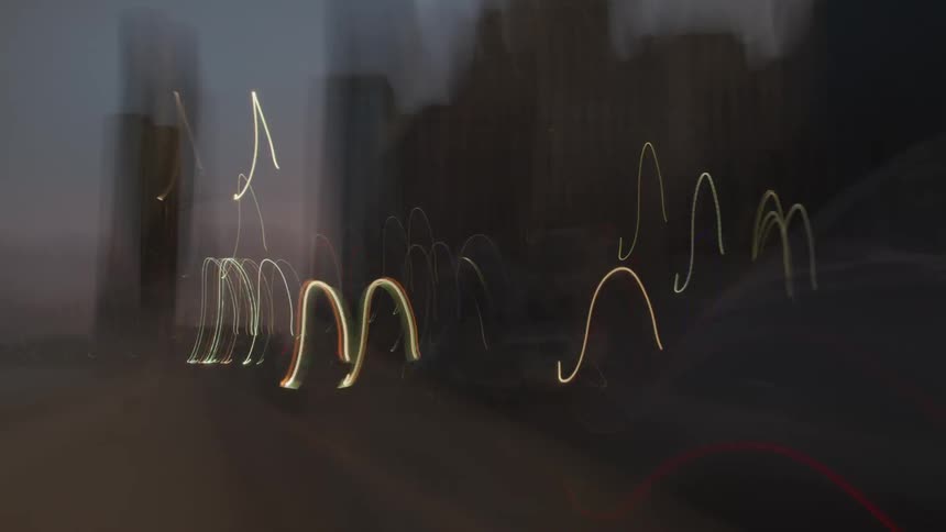 An abstract footage of light streaks