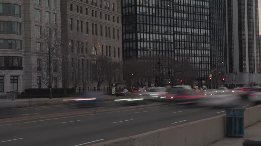 A wide and busy street in a metropolis