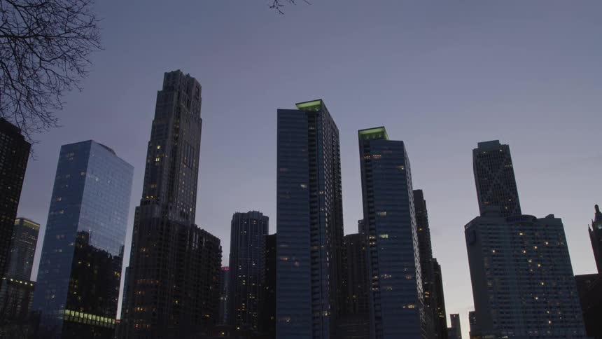 Landscape view of skyscrapers in a downtown area