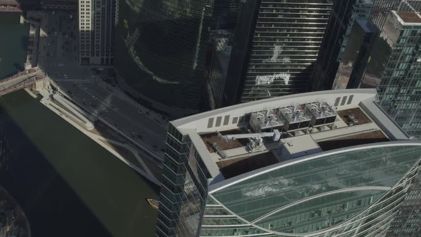 An aerial scenery of a high rise building