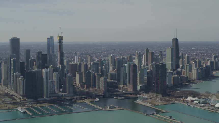 An aerial view of city skyline on metropolitan city