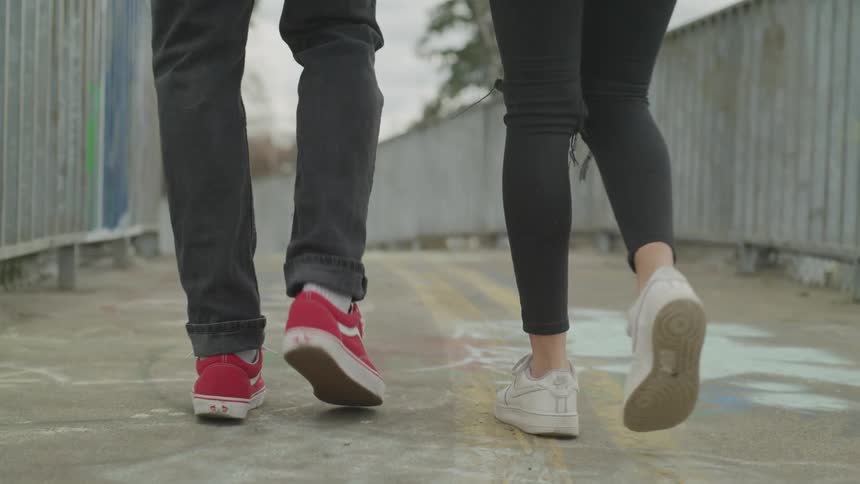 People walking on a road