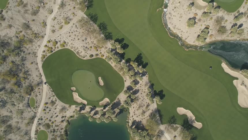 Bird eye view of a river surrounded by smaller bodies of water