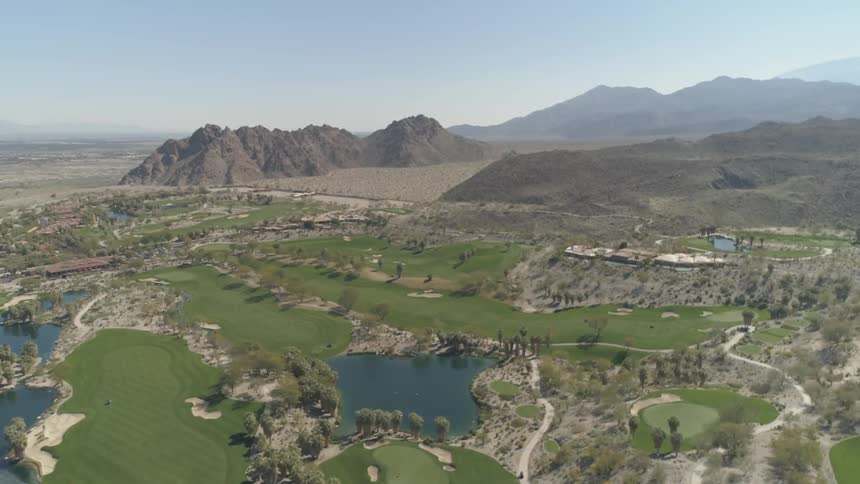 Aerial view of grassland lake hills and mountain
