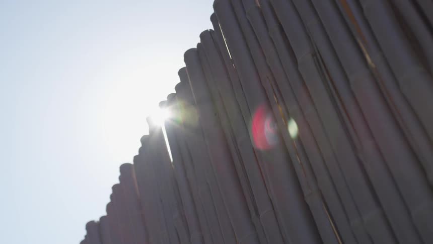 View of a bamboo fence