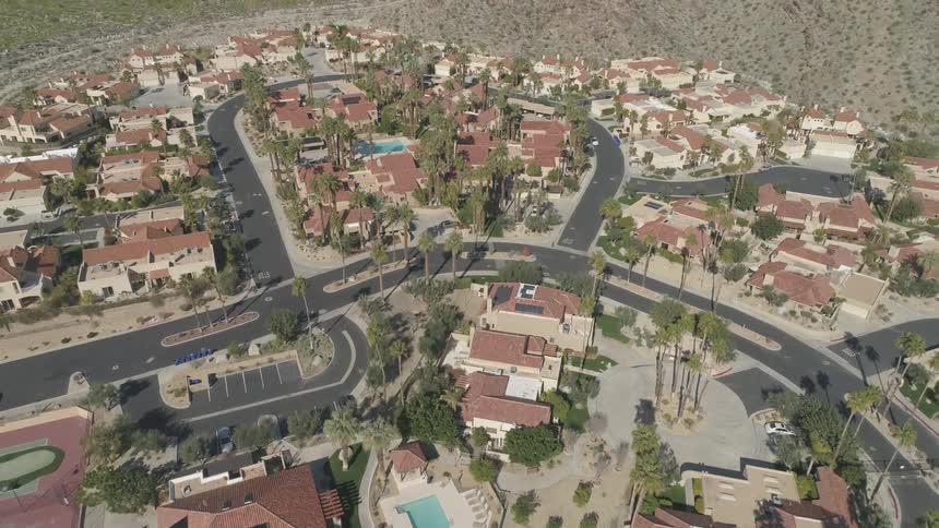 An aerial view of the neighborhood