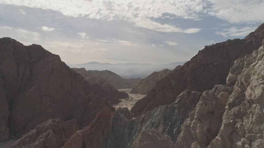 A range of rocky terrain in the badlands