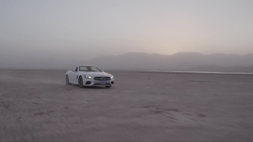 Car driving in the desert