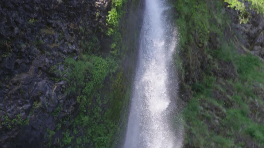 Aerial of a waterfall