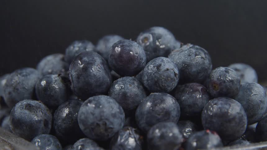 Blueberries being sprayed