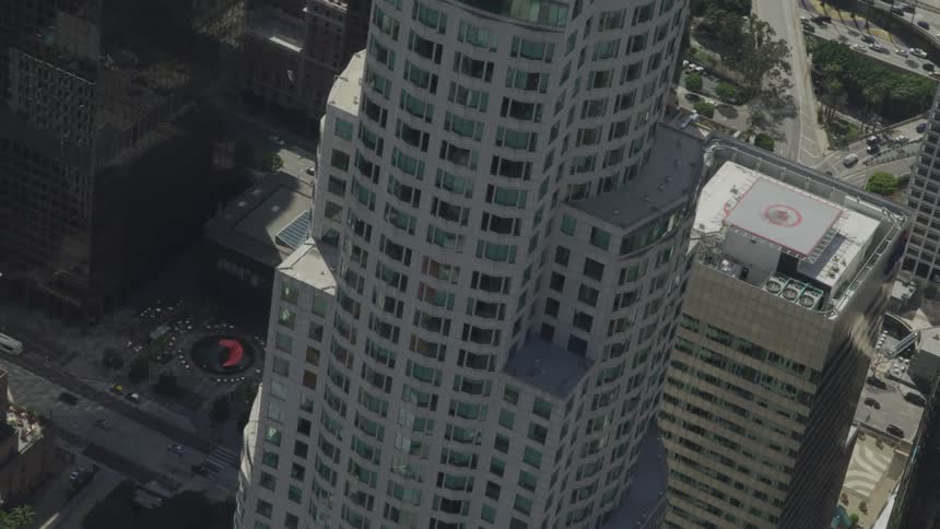 Aerial view of a downtown area
