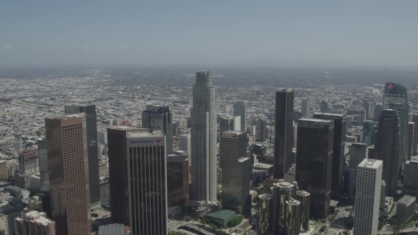 An aerial view of skyscraper in an urban landscape