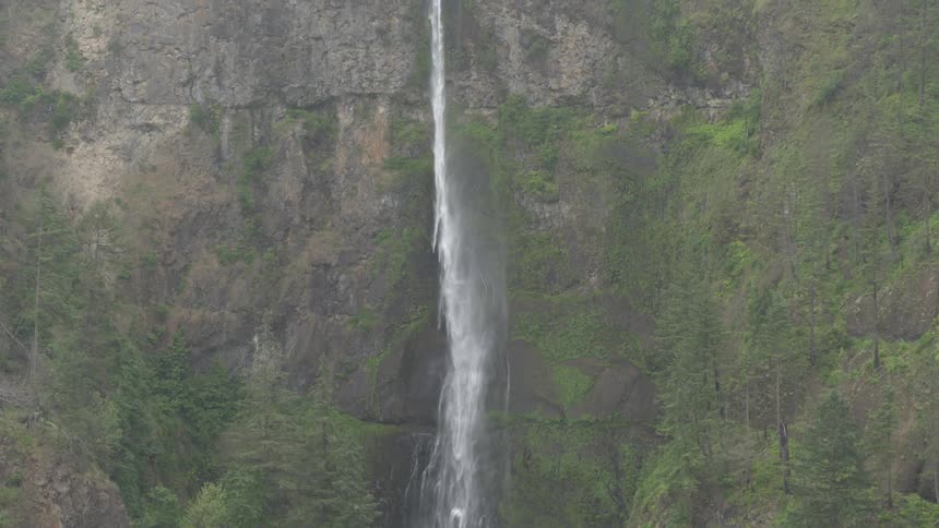 Shot of water falling from a cliffside