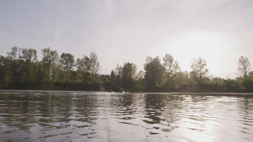 A view from the lake of a dawn scenery