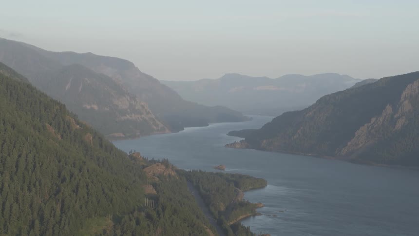 Landscape view of a river and the hills