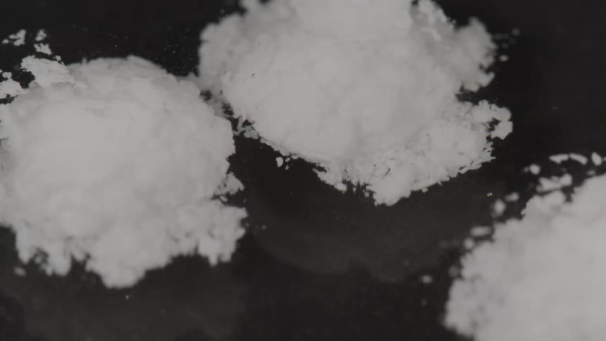 Flakes spread out into liquid