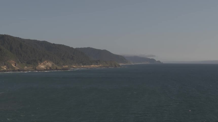 The coast is covered with mountains