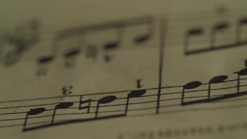 Music notes on paper