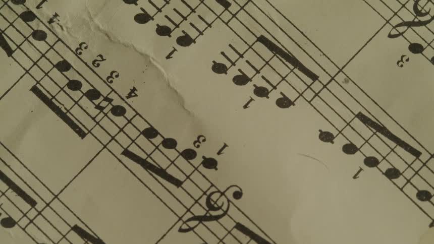 Music notes on a sheet of paper