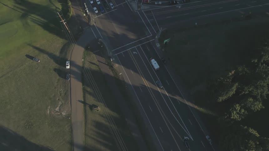 Cars driving on the main road