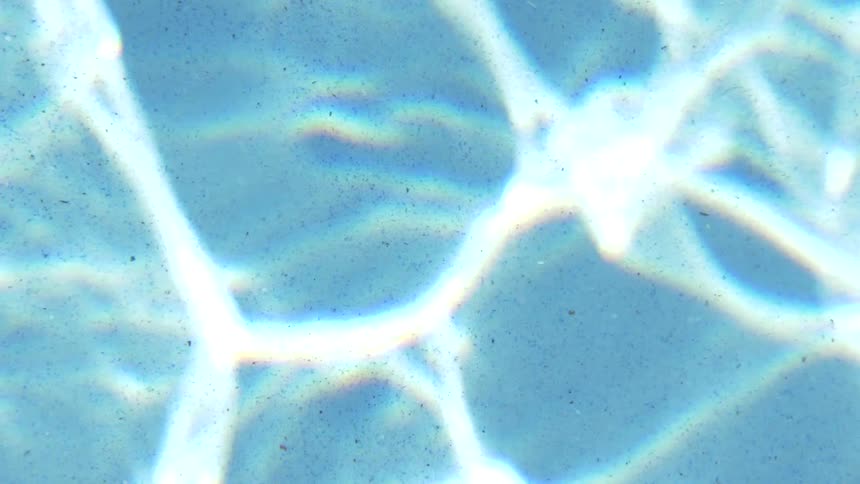 Reflections move across the bottom of water