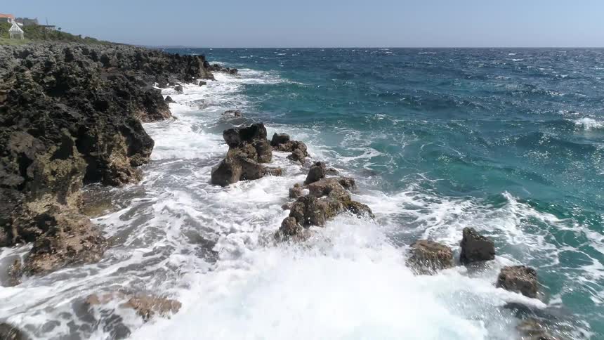The water is rough near the coast