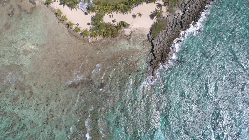 Waves crashing into the shore