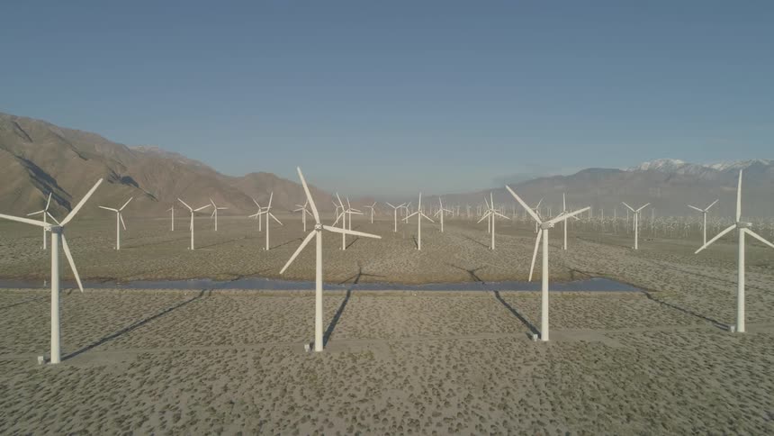 A wind farm in an arid location