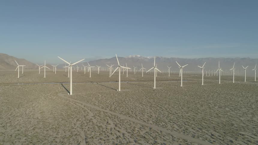 A wind farm in an arid location