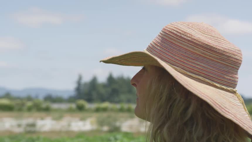Girl wearing a hat