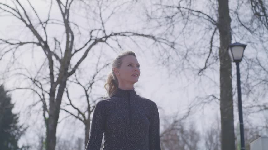 Girl walking in a park