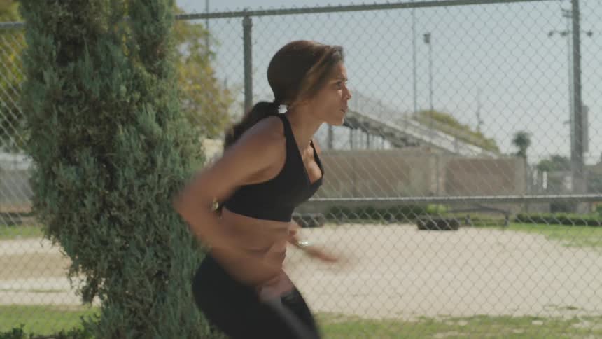 Woman warming up before exercise