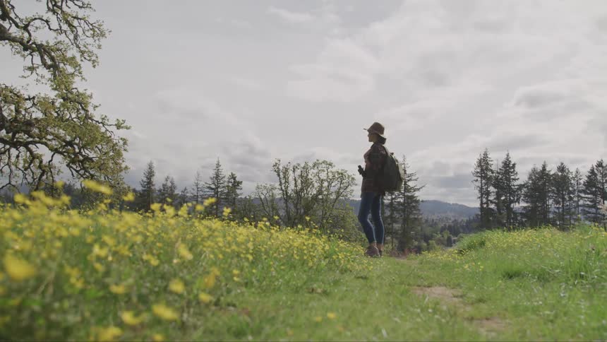 Woman going into an adventure