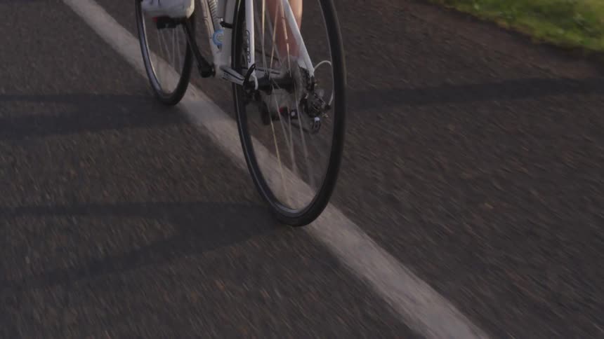 A person is riding their bike outdoors