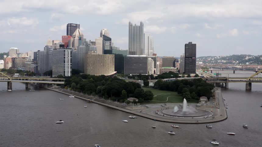 Aerial view of a city skyline