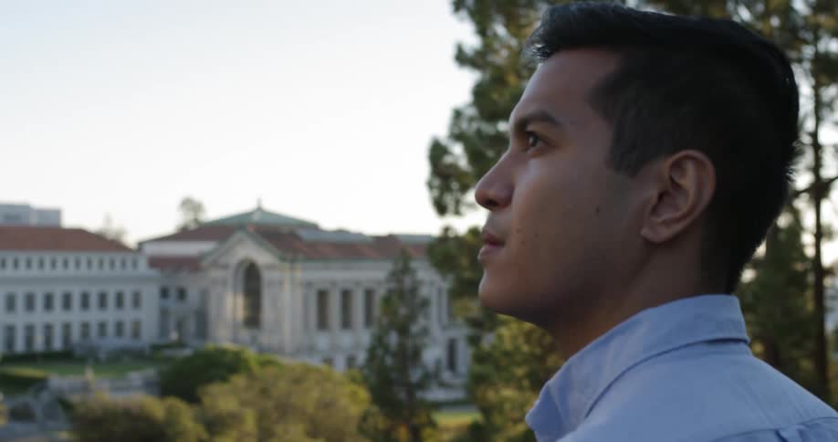 Man standing on university campus
