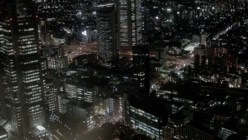 Downtown city at night